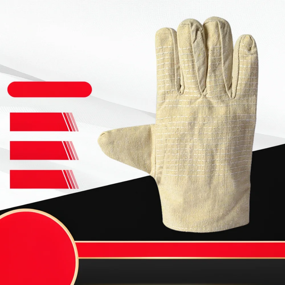 Thickened Canvas Welding Gloves Double Layer Industrial Work Wear Abrasion Resistant Gear For Metal Workers