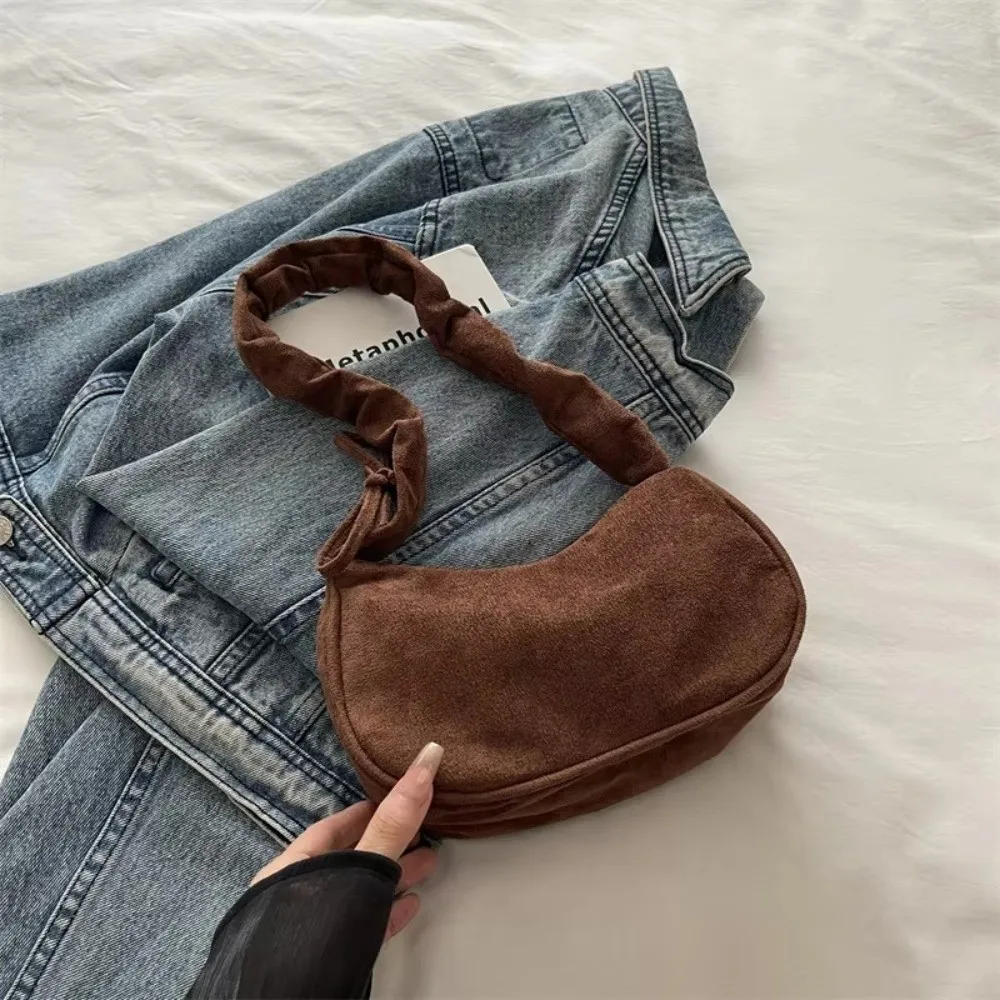 2026 Pleated Small Handbag Lightweight Korean Version Underarm Bag Solid Color Shoulder Bag Dumpling Bag