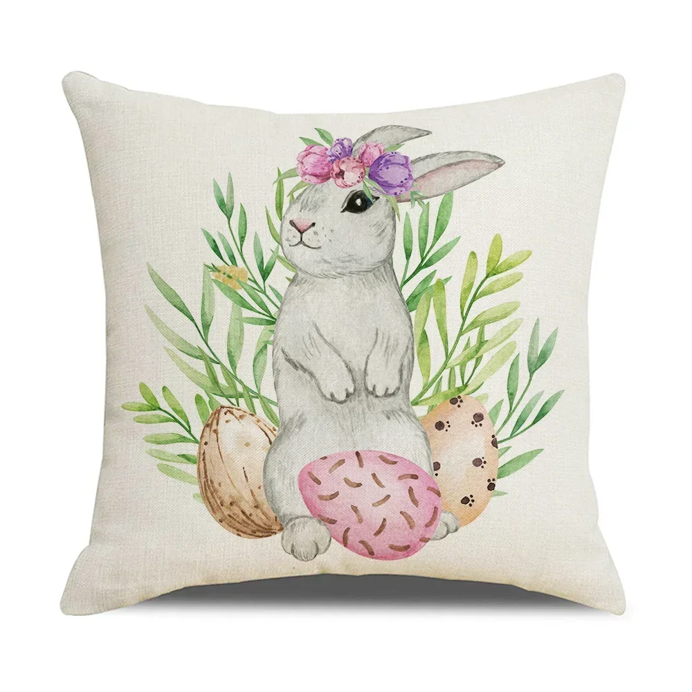 Home Decoration Easter Rabbit Printing Series Pillow Cushion Sands Cushion Set bedroom Living room funda de almohada