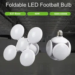 E27 LED Football UFO Bulb Foldable Fan Blade Lamp for Ceiling Light Downlight Bedside Table Reading Light