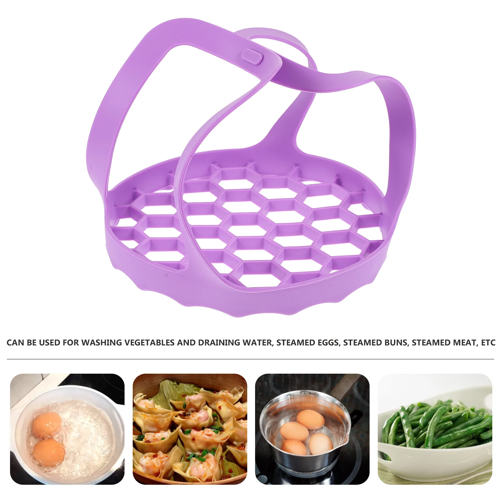 

Steamer Basket Drainage for Food Vegetable Handheld Cooking Purple Vegetables Baskets Dumplings