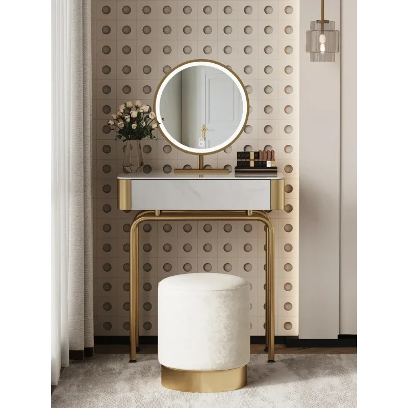 Small Dresser 60cm Light Luxury Modern Bedroom Mini Extremely Narrow Stone Plate Makeup Table