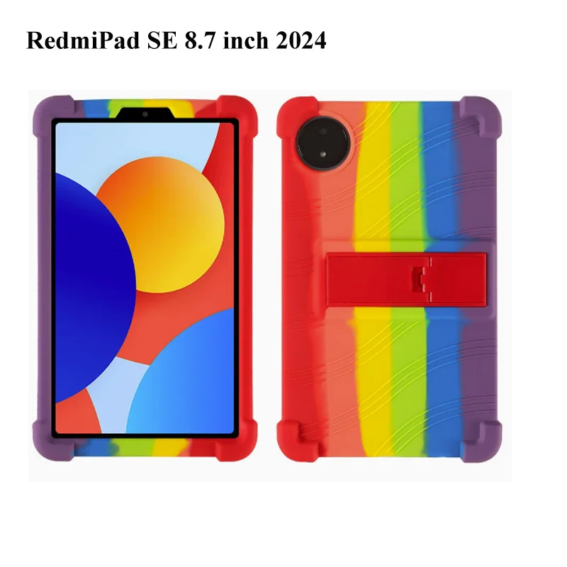 Kids Silicone Shockproof Case For Xiaomi Pad 7Pro 6SPro 5 6 Redmi Pad SE Built-in Adjustable Stand Full Protection Tablet Cover