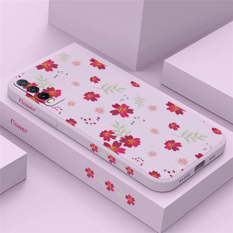 Чехол для телефона Vivo Y22 2022 Y22S Y12S Y20I Y20 Y19 Y16 Y04 Y02 Y02S Y21 Y21S Y21T Y21A Fashion Flower Paintnig Противоударный чехол