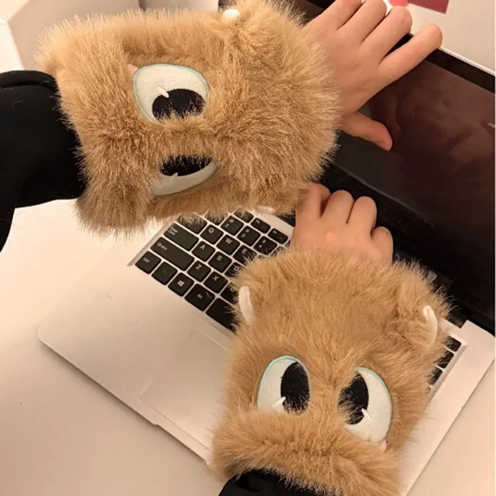 

Однотонные чехлы на рукава из искусственного меха с эластичной резинкой, плюшевые декоративные ветрозащитные и грязеотталкивающие манжеты для рабочей одежды