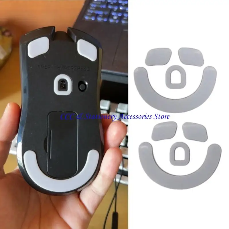 2Set Mouse Feet Mouse Skates Stickers Pad for ViperV3 HyperSpeed Mouse Rounded Glides Curved Edges Feet