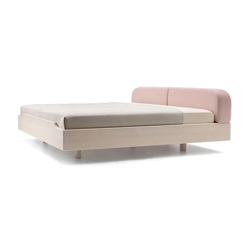 Nordic ash suspended simple modern homestay upholstered backrest without bedside oak black walnut low