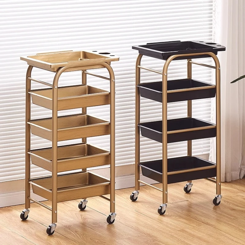 Professional Salon Cart Multi-layer Perm Hairdressing Trolley Rolling Beauty Utility Organizer for Barber Shop Styling Station