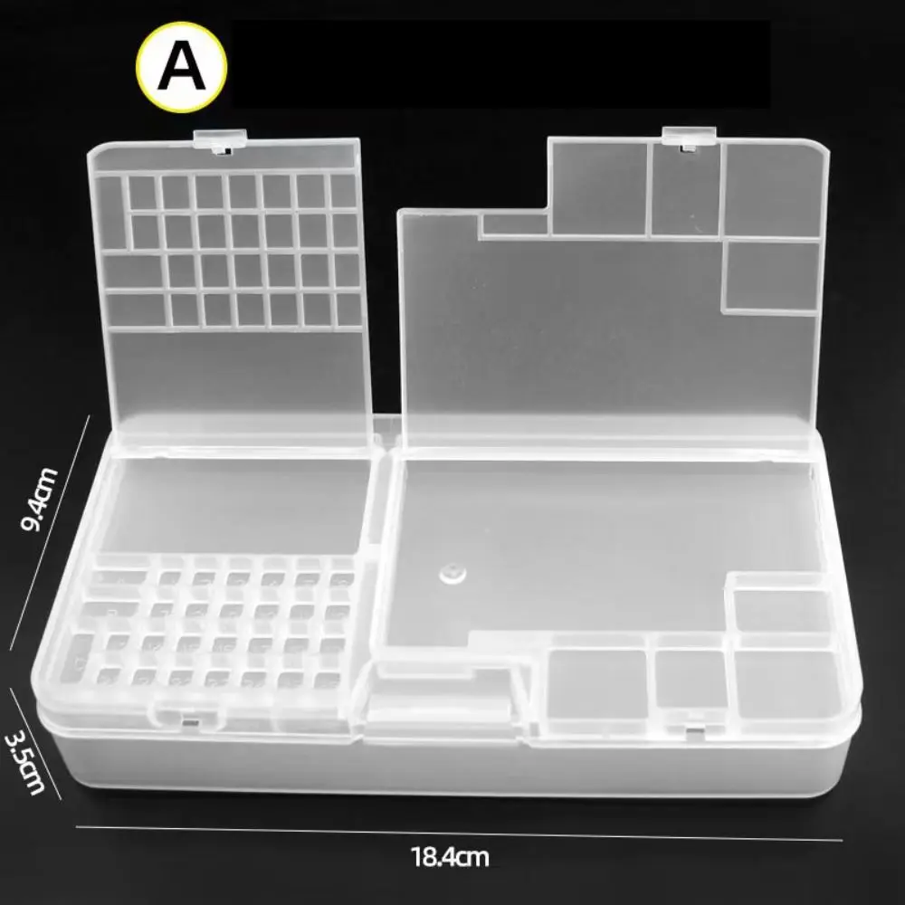 Transparent Electronic Components Storage Box 2 Layer Tool Classification Grid Phone Repair Module Organizer Compartment