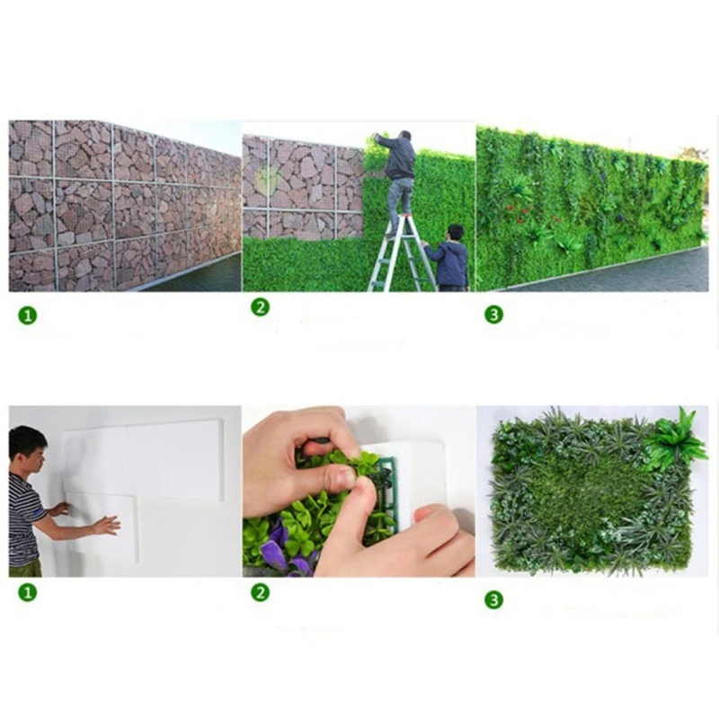 60X40cm Artificial Meadow Artificial Grass Wall Panel For Wedding Or Home Decorations - 2