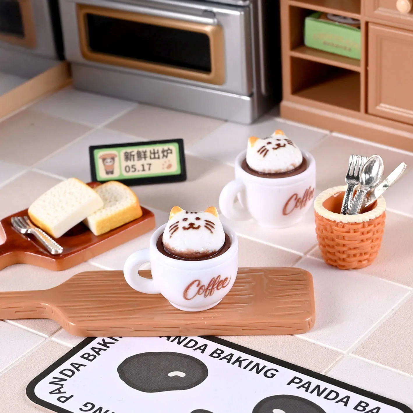 

Dollhouse DIY Accessories Resin Kawaii Simulation Mini Cat Snow Top Coffee Cup for Miniature Kitchen Craft Food Toy Gift