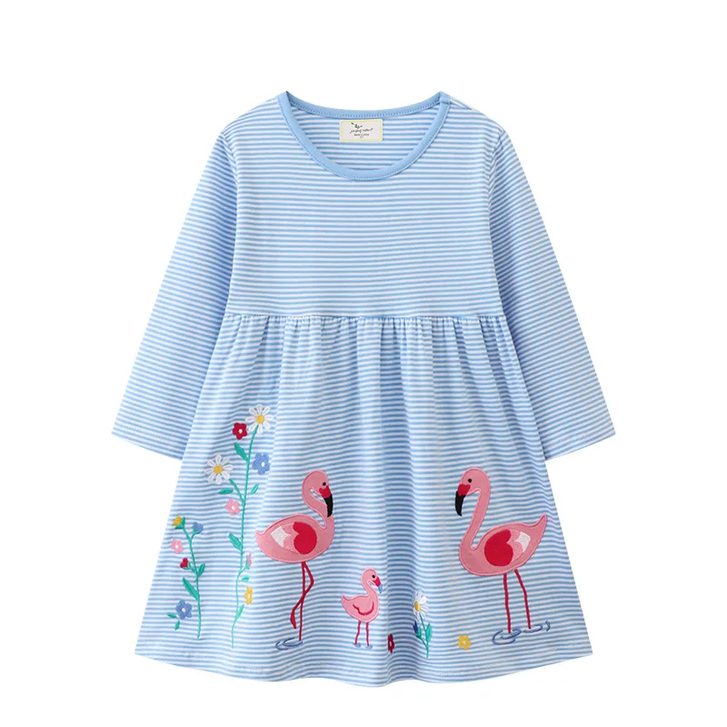 

Jumping Meters New Arrival 2-7T Children's Girls Dresses Long Sleeve Cartoon Baby Clothes Princess Girls Frock Costume