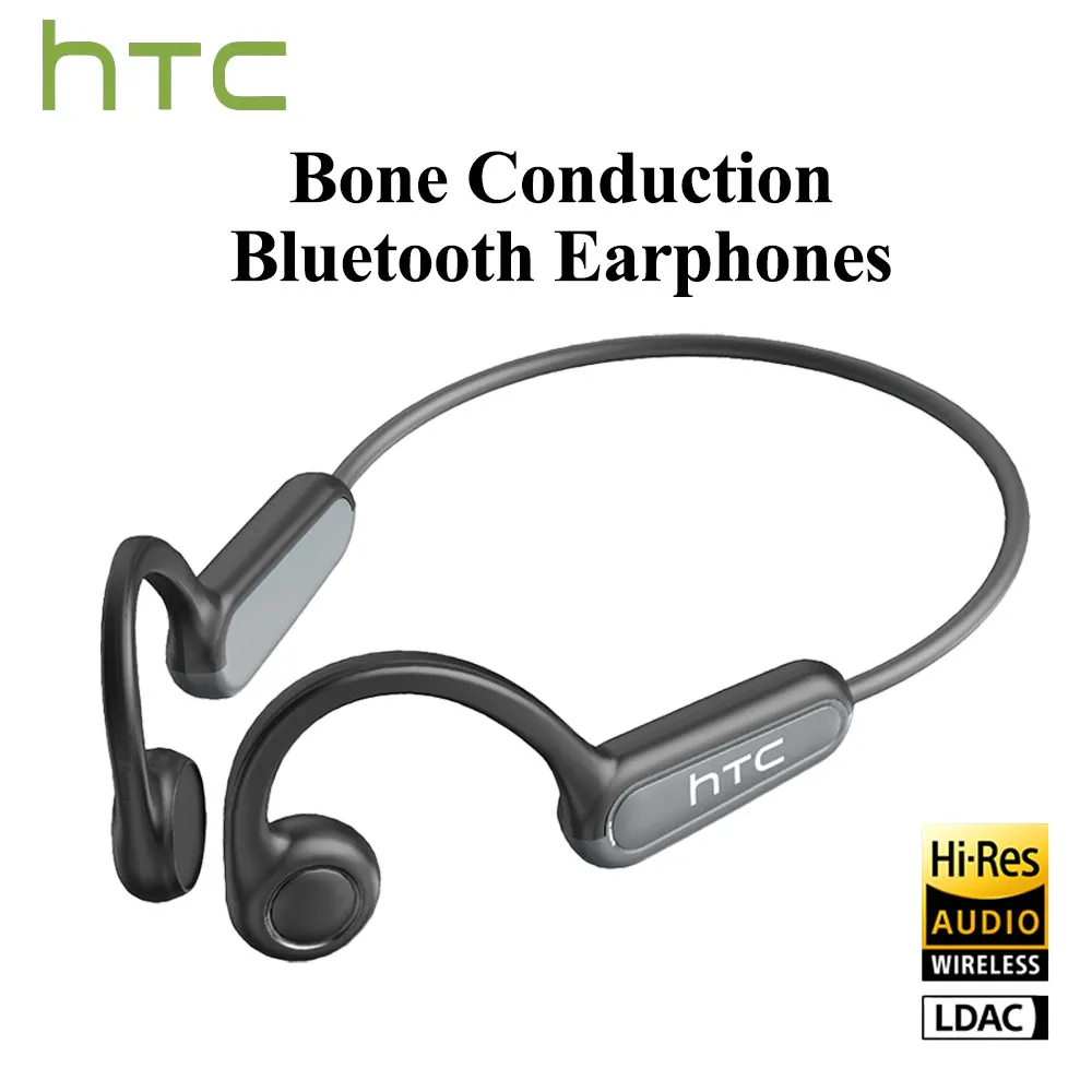Casque Bluetooth à conduction osseuse HTC NE66, écouteurs de traduction IA, légers, connexion stable pour la course et le cyclisme