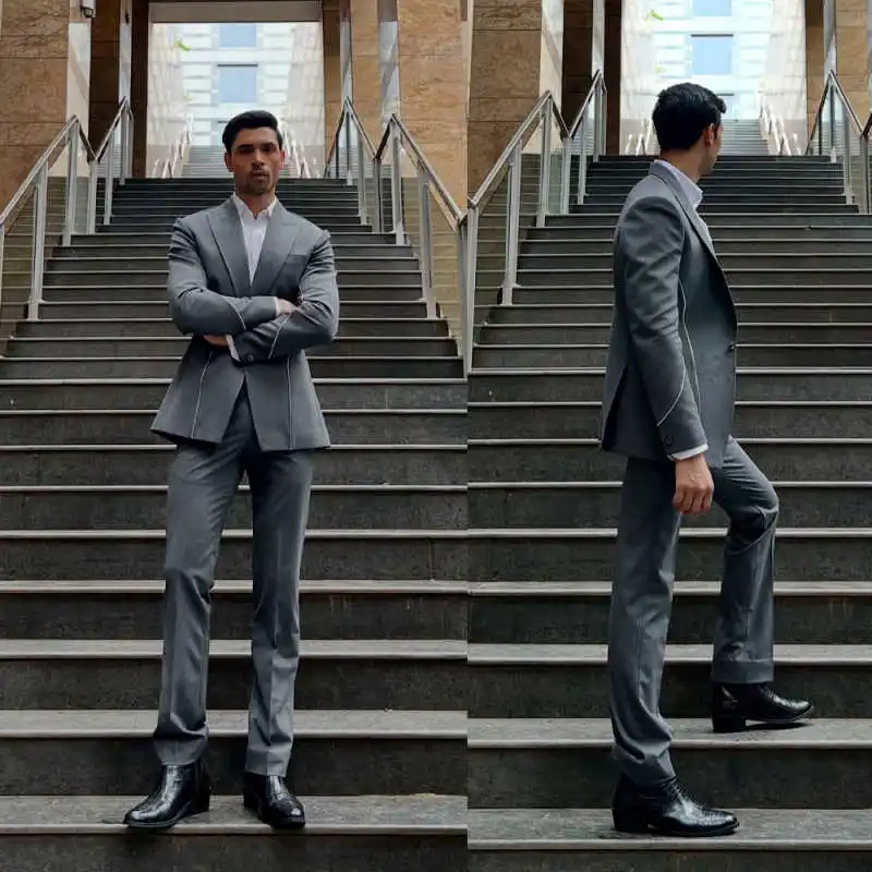 Classic Wedding Men Suit Party Suits Slim Fit 2-Pcs Coat Pants Tailor-Made Groom Tuxedo Formal Occasions Wear Size Customized