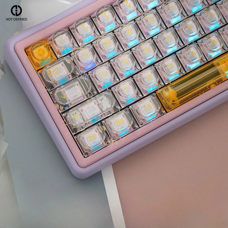 Imagem -01 - Colorido Vidro Tema Keycap Grupo pc Personalizado Transparente Teclado Cap Dda Perfil Gaming Key Cap Presente Teclado Mecânico 162key colorido vidro tema keycap grupo pc personalizado transparente teclado cap dda perfil gaming key cap presente teclado mecanico 162key 01