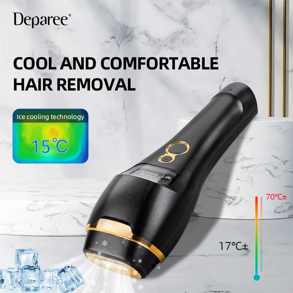 Laser Hair Removal Device Ice Cooling IPL Permanent Epilator Home Use Depilator Whole Body for Women & Men