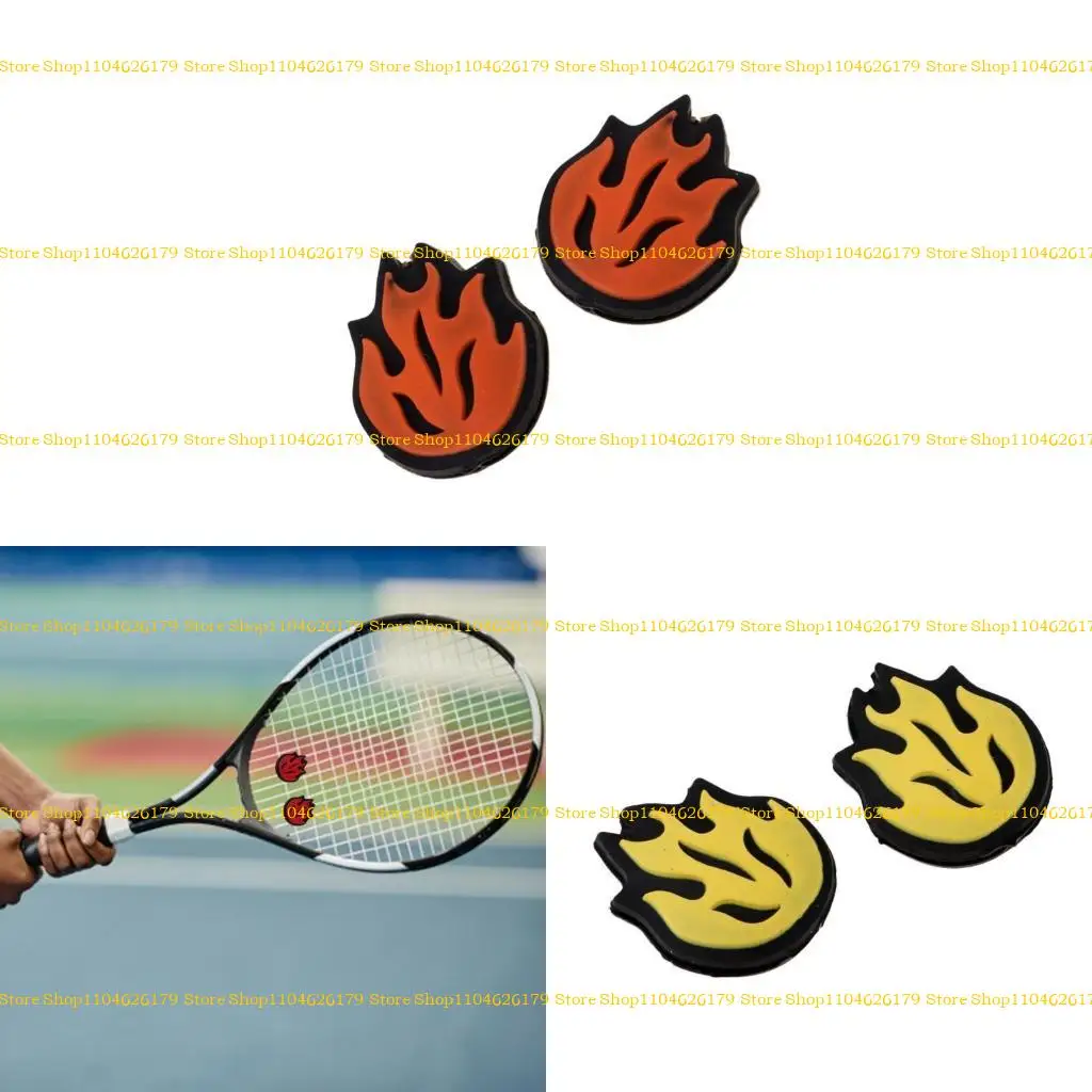 

A1A2 2Pcs Flame Soft Silicone Racquet Shock Absorbers Tennis Racket Vibration Dampener Tennis Squash Shock Absorbers