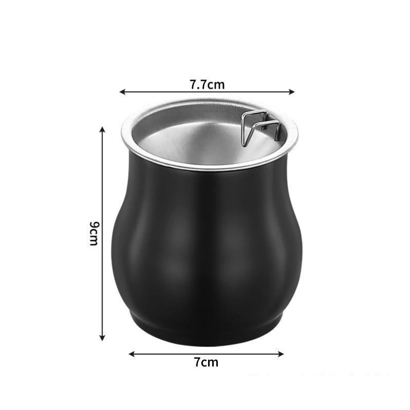 Smokeless Windproof Stainless Steel Ashtray with Lid Round Smokeless Cigar Ashtray Patio Indoor Use Auto Interior Accessories