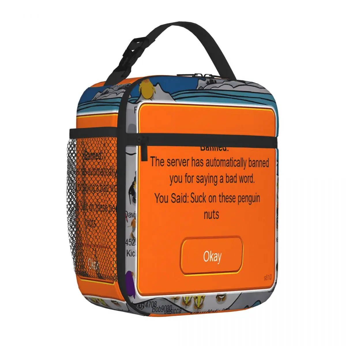 Bestselling Club Penguin Banned Slim Fit School Lunch Bag Garden Party Reusable Lunch Bag
