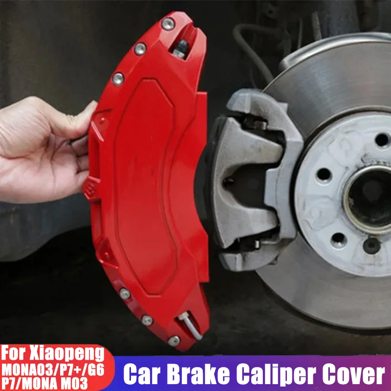 

For Xiaopeng P7 P7+ G6 MONA03 and M03 4 Pieces of Front and Rear Brake Caliper Cover 3D Aluminum Alloy Car Modification Part