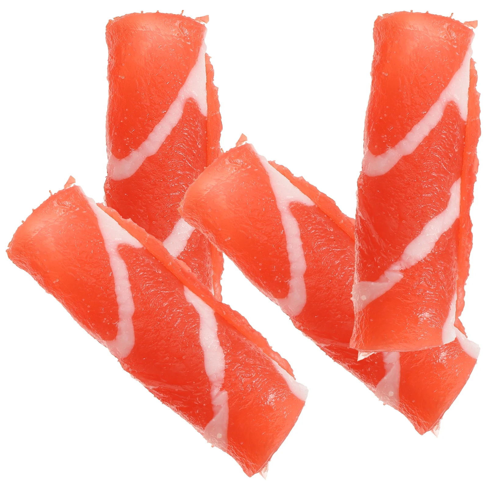 

4 Pcs Realistic Lamb Meat Roll Models PVC Safe Kitchen Display Decor Photography Prop Educational Toy Montessori