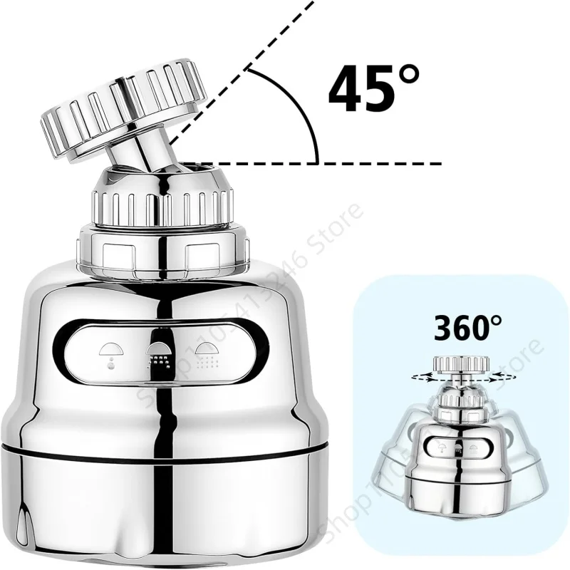 Adjustable 360° Swivel Kitchen Faucet Universal 2/3 Modes Faucet Filter Extenders Kitchen Gadgets Spray Water Saving Tap Nozzle