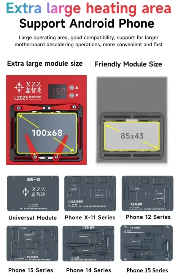 2023 L Rapid Heating Preheater iPhone X-14PM Interposter Middle Layer Frame Repair Tools Welding Soldering Supplies