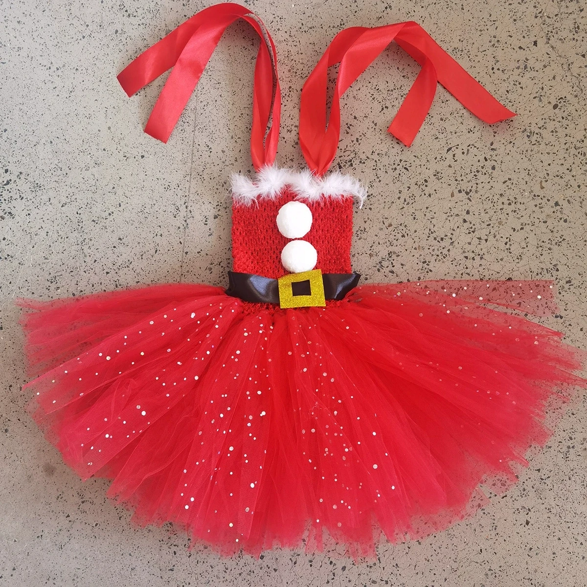 الأحمر عيد الميلاد سانتا كلوز زي الفتيات عيد الميلاد توتو اللباس الزي طفل أطفال عيد الميلاد حزب عطلة فستان بتصميم حالم حتى الملابس #6