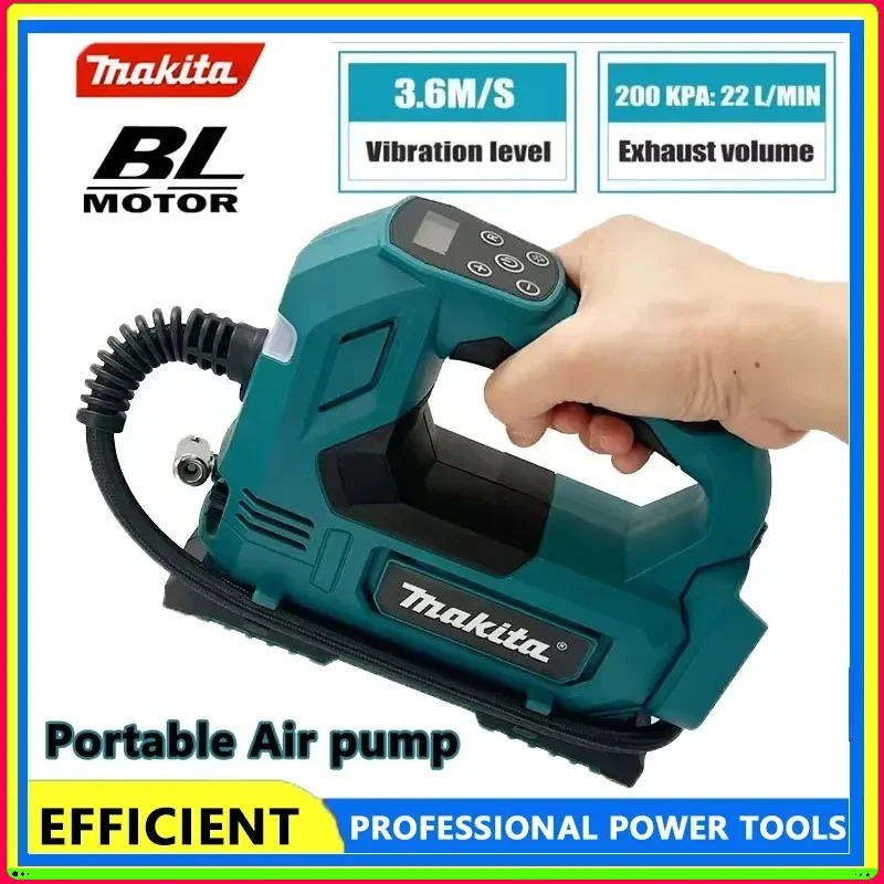 

Бесщеточный воздушный насос Makita, портативный насос для шин с цифровым дисплеем для автомобилей и мотоциклов, инструмент для аккумуляторов Makita
