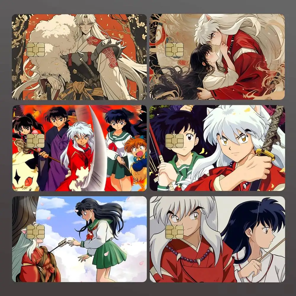 Anime I-InuYasha Manga Credit Card Stickers Skin For Bank Bus Metro 4PCS Cover Film Gift