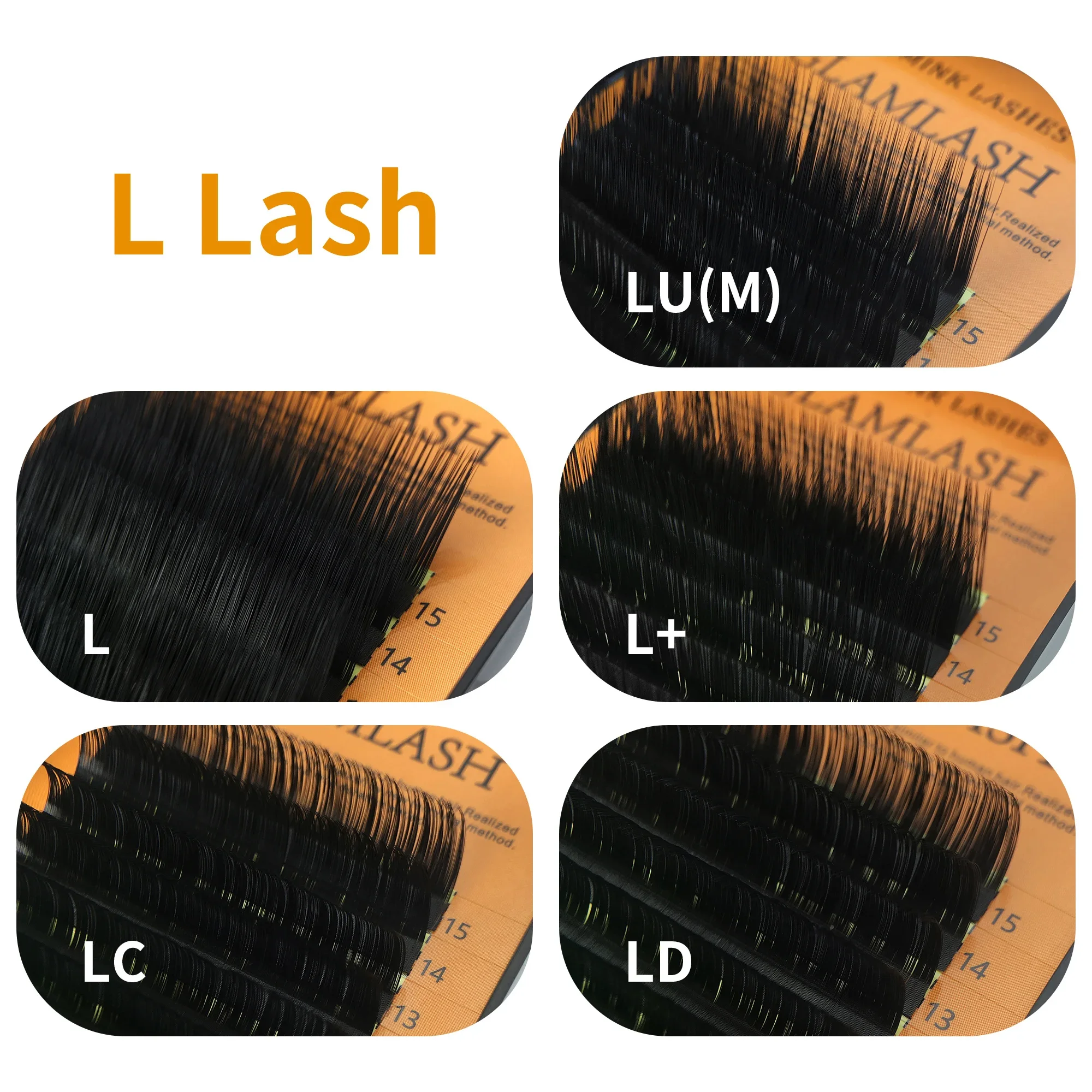 GLAMLASH 16rows/case 7~15mm L/L+/LC/LD/LU(M) Curl MIX Mink Eyelash Extension Individual Soft Lashes Makeup Tool