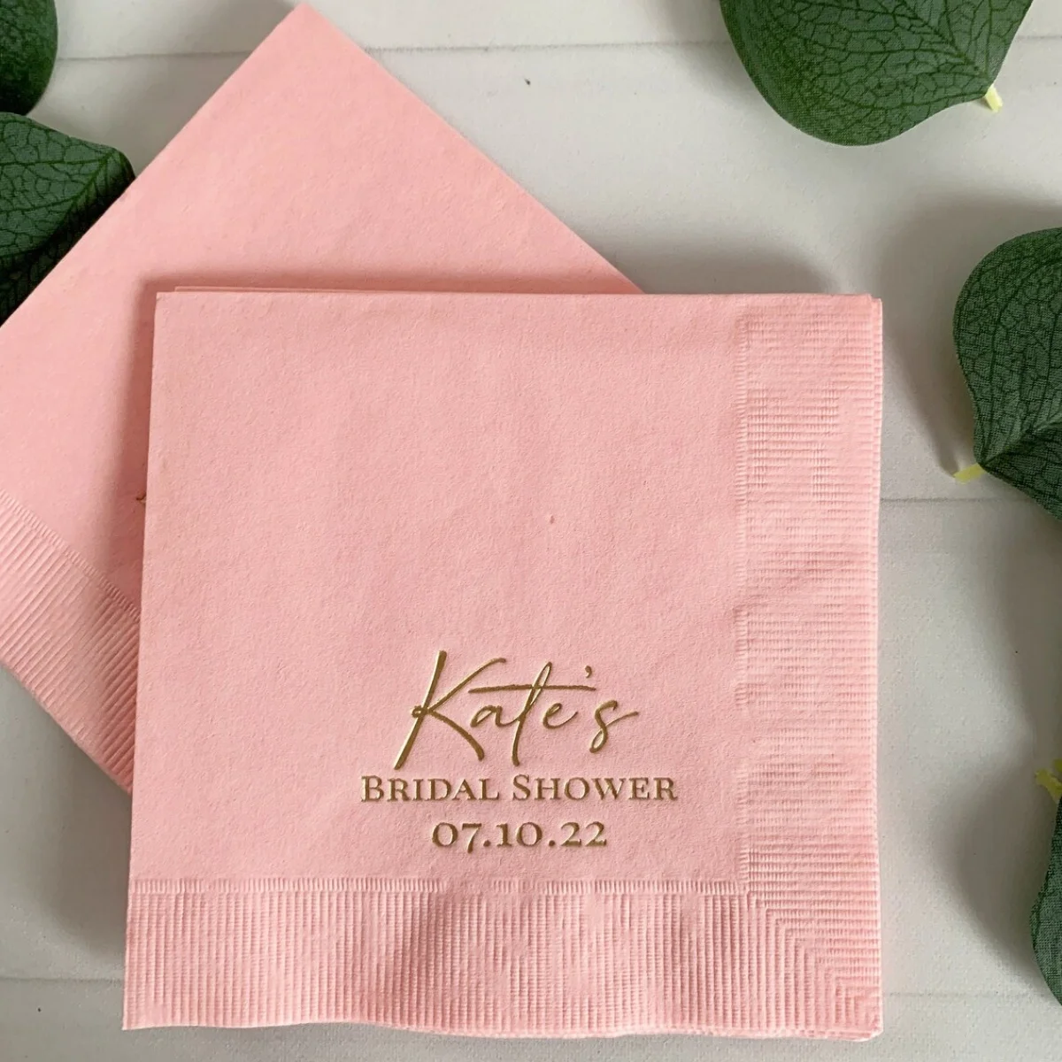 

50pcs Bridal Shower Napkins - Personalized Name and Date