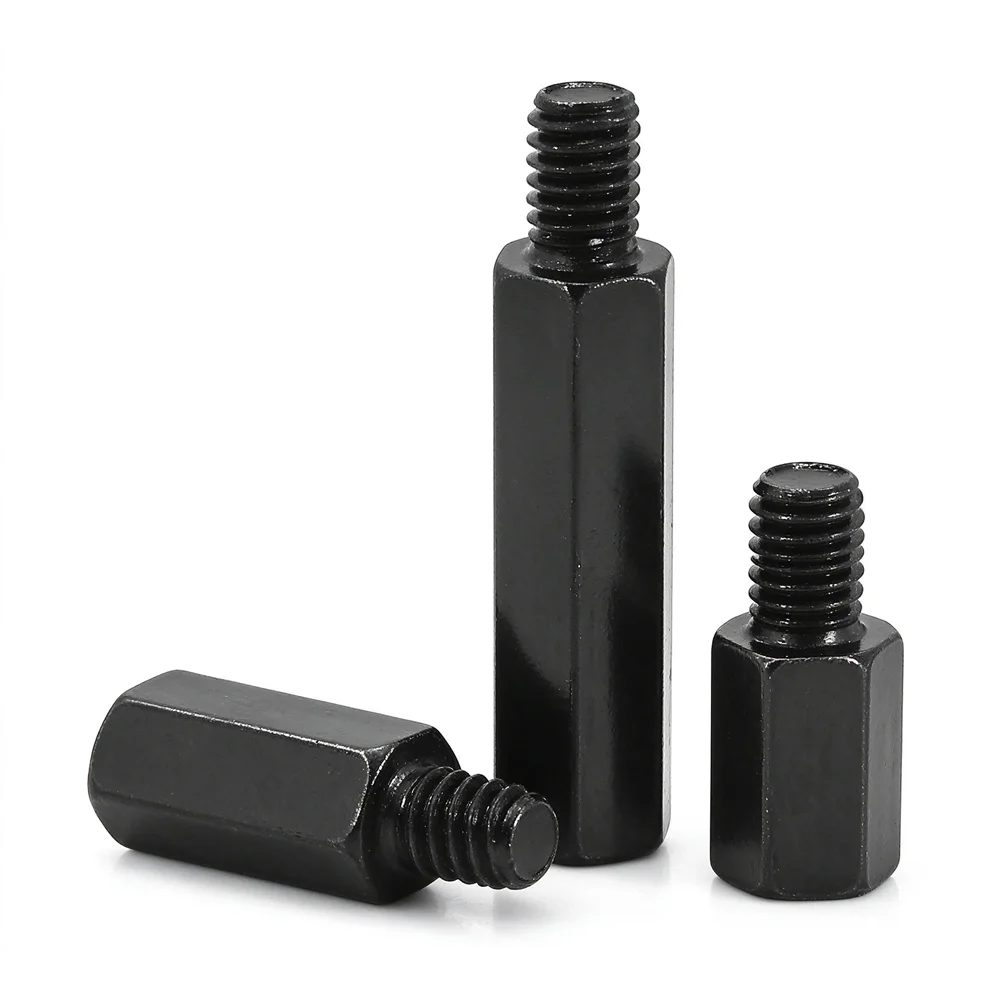 Black Hex Standoff Motherboard PCB Standoff Spacer M3 M4 Pillar Hex Stud Iron Isolation Chassis Connection Support Column Screw