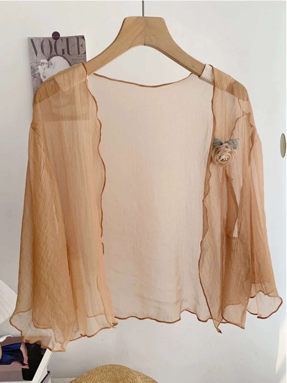 Spring Summer Short Thin Cardigan Outerwear Sun Protection Cold Style Floral Lantern Travel Retro New Chinese Style Women's Top