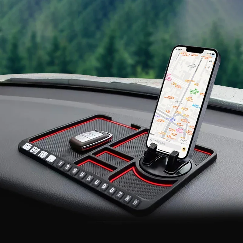 

Silicone Car Anti-Slip Mat Auto Phone Holder Non Slip Sticky Anti Slide Dash Phone Mount Parking Number Card Car Pad Mat Gadget