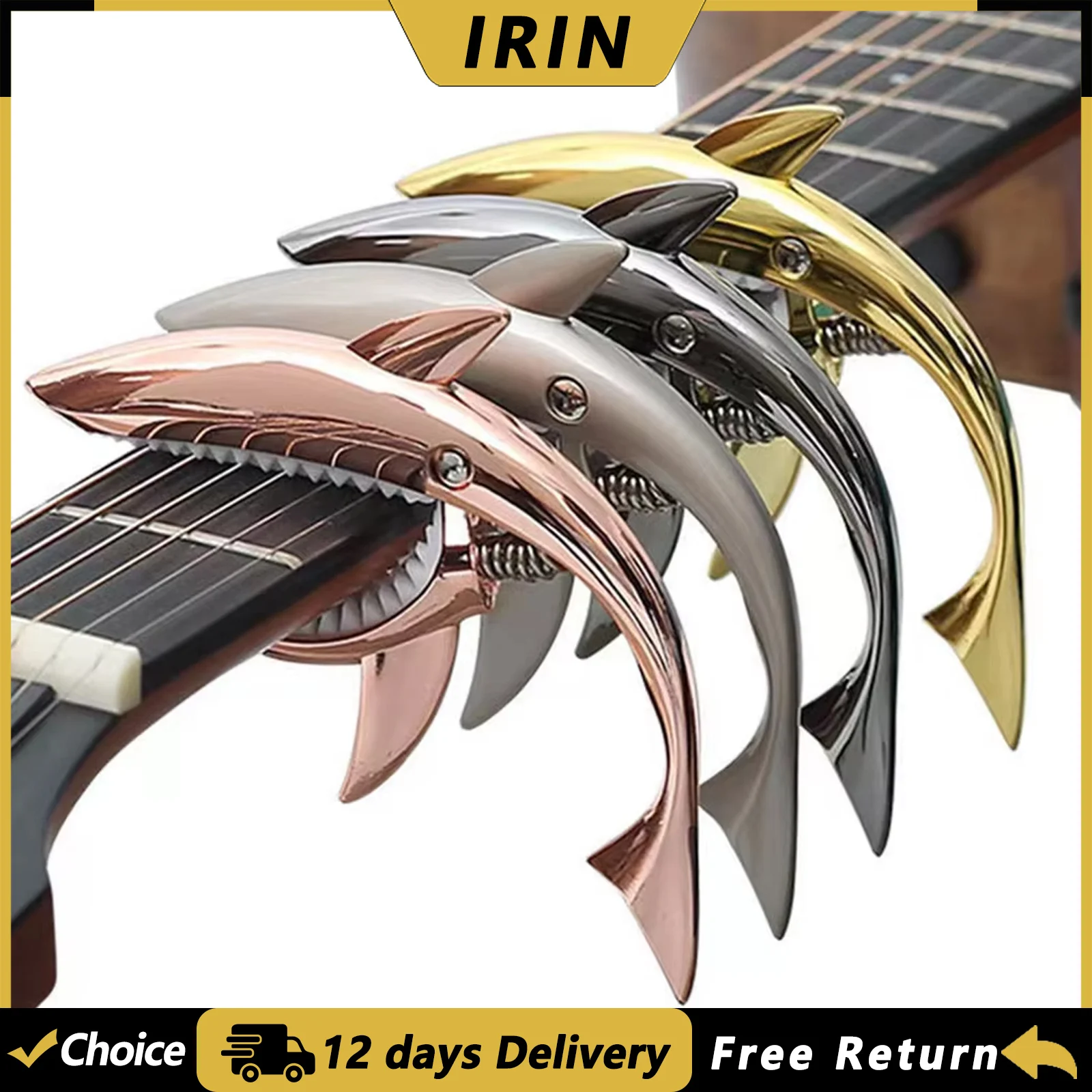 IRIN Metal Shark Guitar Capo Classic Electric Guitar Capo High Quality Zinc Alloy Change Clip Bass Bridge Guitar Accessories