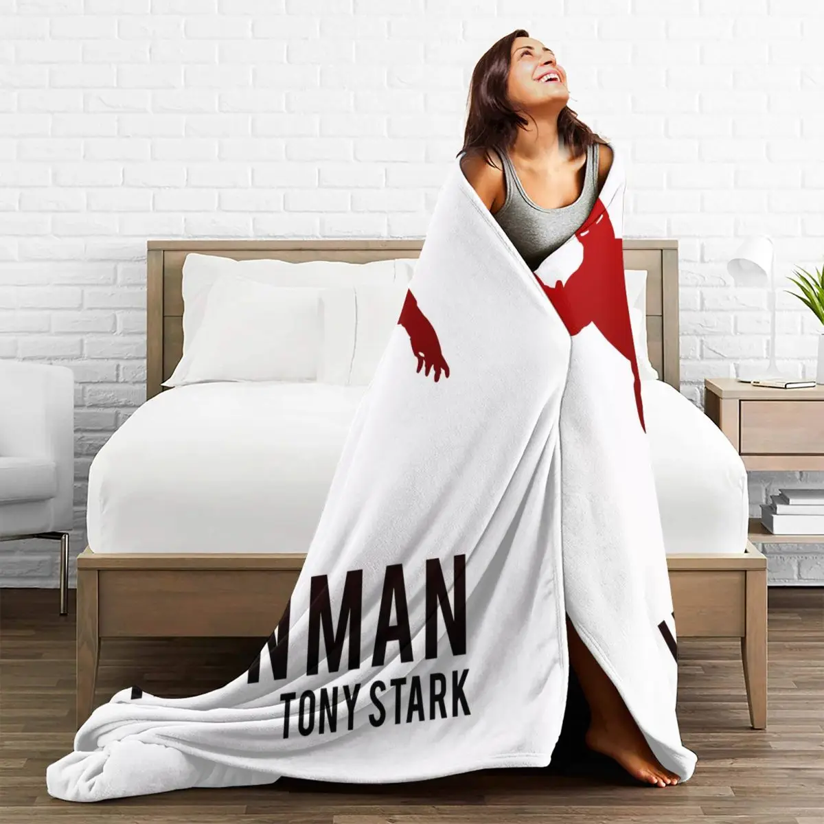 Iron Man Tony Star Flannel Blanket Soft Throw Blanket for Outdoor Picnic Comfortable Bedspread Sofa Bed Cover