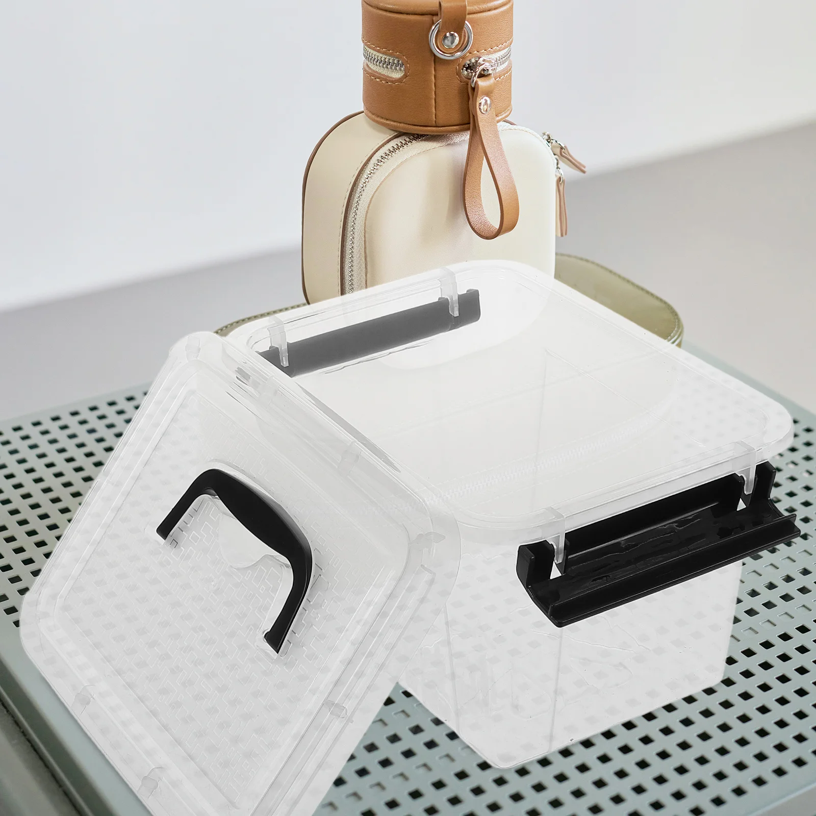 

6pcs Plastic Storage Box Small Clear Bin With Latch Lid For Stationery Cosmetics Jewelry Medications Organizing Home Office