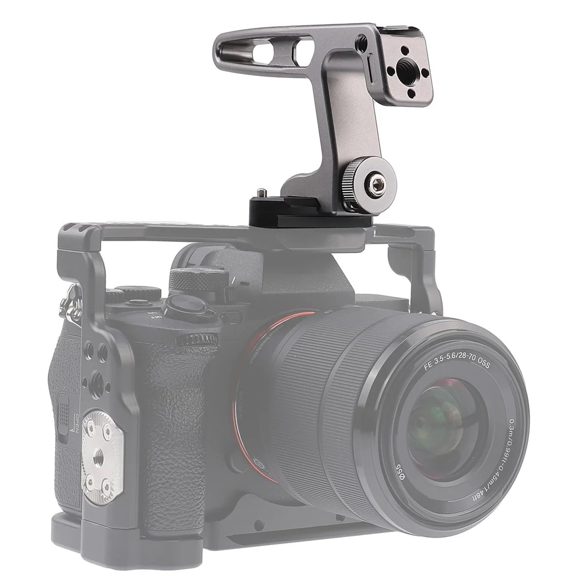 Agarre de jaula para cámara DSLR con zapata fría para micrófono, Monitor de luz LED, accesorios para cámara