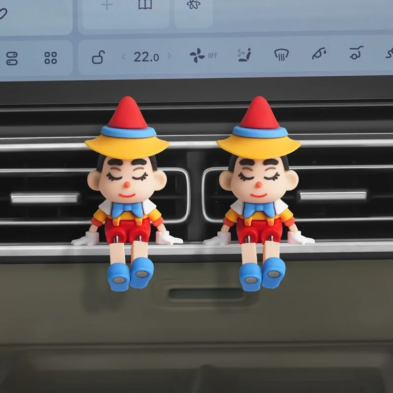 Universal Car Air Vent Creative Decor Cute Wobble Plush Figurine PVC Material Sunproof and Heat-resistant Automotive Stress Rel