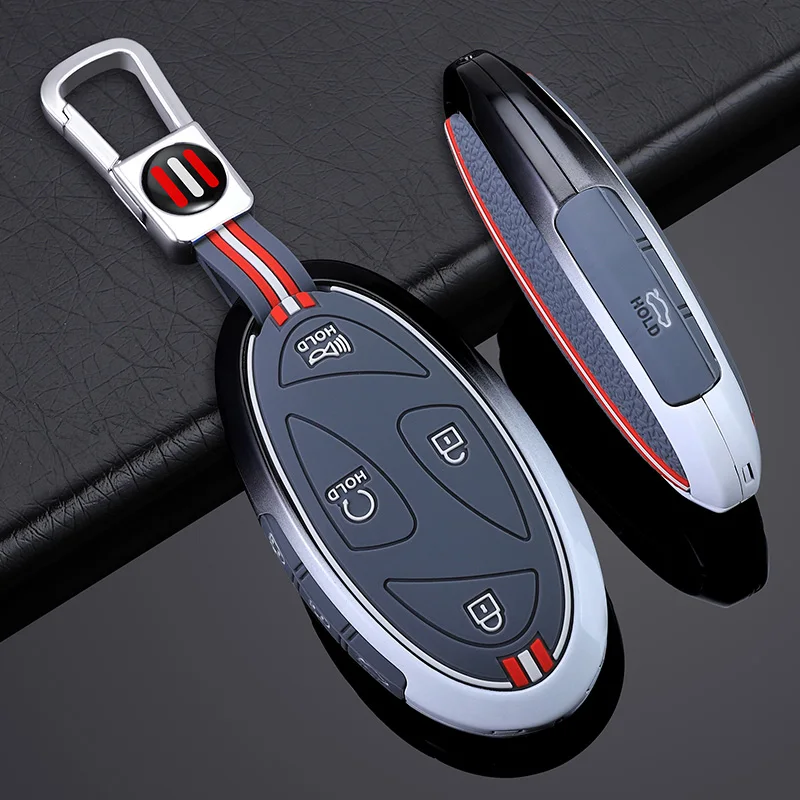 5 7 Buttons Zinc Alloy + Silicone Car Key Case Cover For Hyundai Kona Ev Grandeur GN7 IONIQ 6 2023 2024 Remote Key Protect Shell