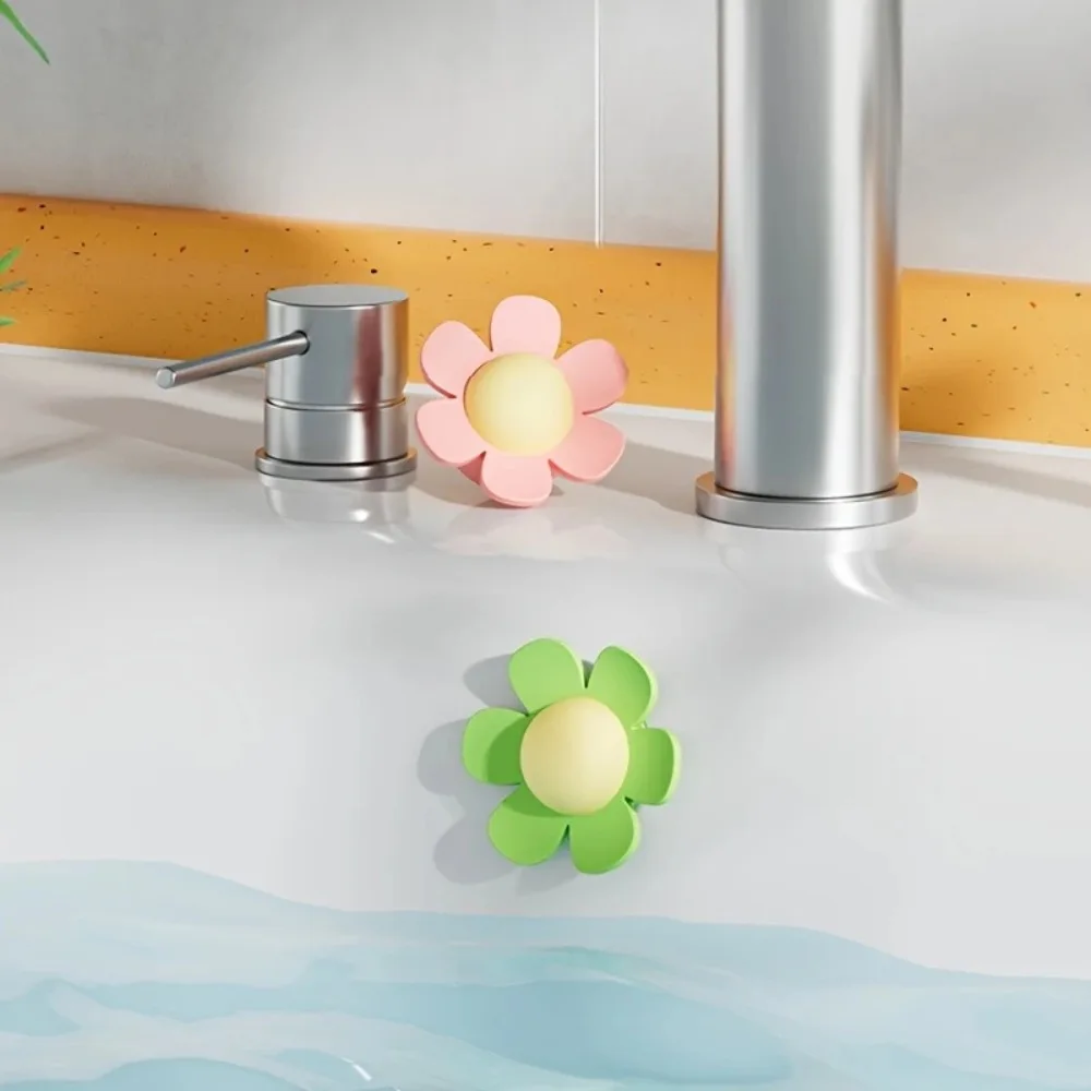 2PCS Bathroom Sink Drain Stoppers Durable Bathtub Washbasin Leakproof Covers Flower Design Odor Proof Seal Sink Accessories