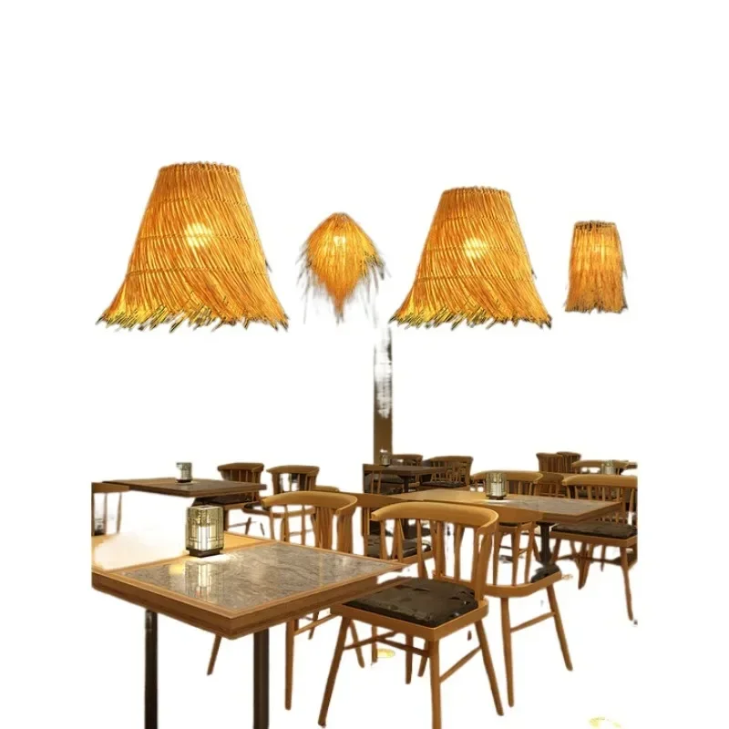 Bamboo art bamboo chandelier retro zen tea room lamps B & B restaurant Chinese lantern creative Japanese rattan lampshade