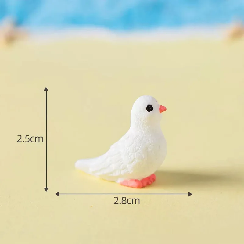 5/10 Pcs Mini Resin Doves Miniatures, Bulk Birds Pigeon Figurines for Micro Landscape Fairy Garden DIY Craft Ornament  Accessory