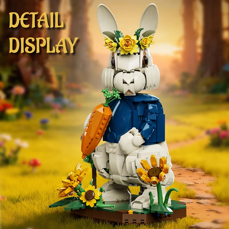 Pastoral Rabbit Educational Building Toy Desktop Creative Ornament Building Blocks Model Assembly Kids Adult Birthday Gift