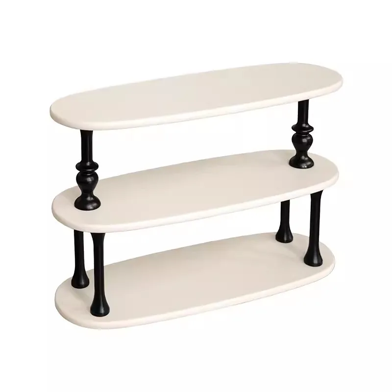 

Desktop retro multi-functional storage rack ins wind countertop finishing solid wood cup perfume rack multi-layer home