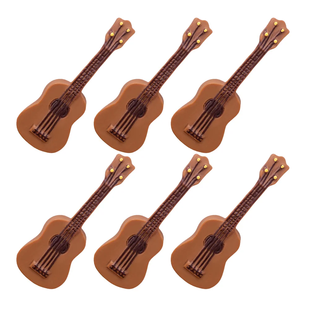 

6Pcs Mini Guitar Ornaments Exquisite Craftsmanship Mini House Decoration Realistic Musical Instrument Accessories