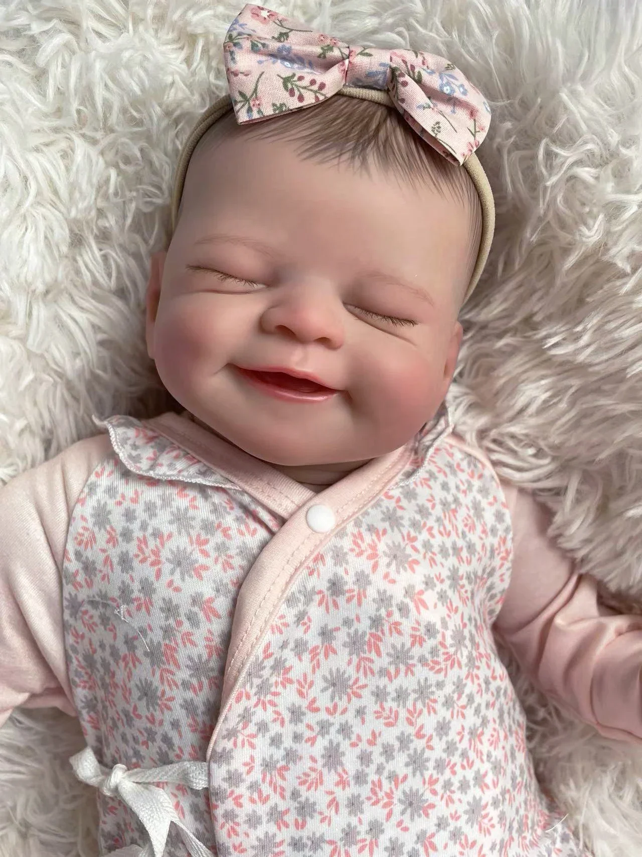 

19inch Alisha Already Painted Finished Reborn Baby Doll Same As Picture Lifelike Soft Touch 3D Skin Hand-Draw Hair Visible Veins