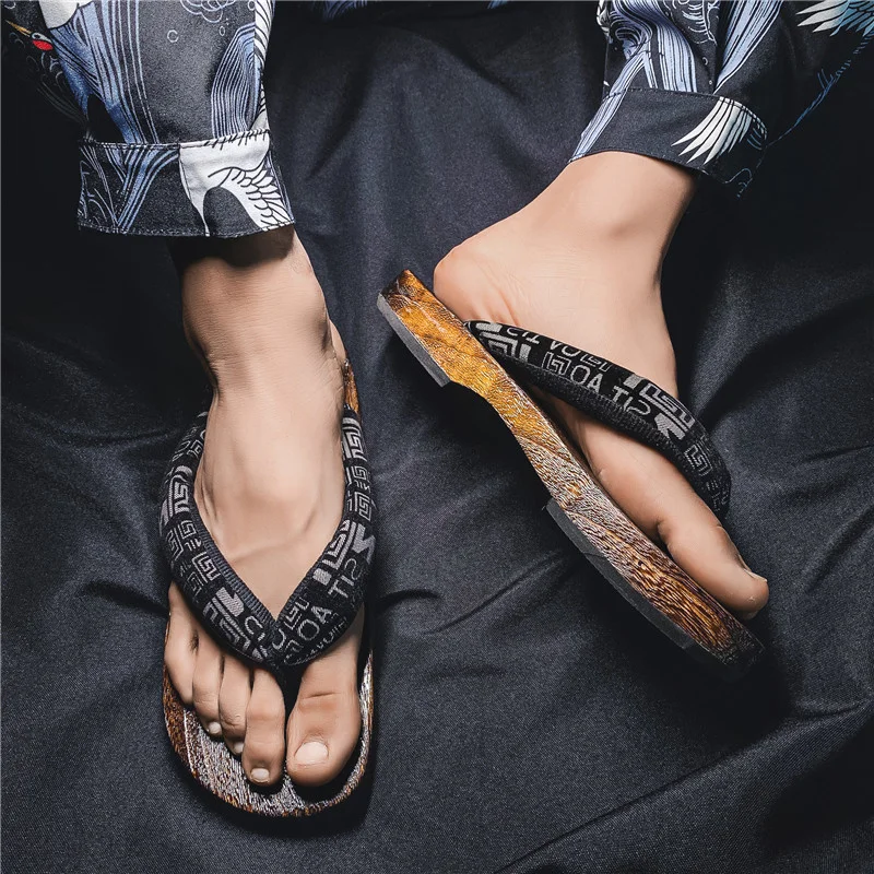 Pantofola uomo 2022 nuove pantofole giapponesi a spina di pesce zoccoli In legno Geta infradito antiscivolo In scarpe estive Cos
