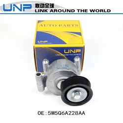 5M5Q6A228AA Drive Belt Tensioner Pulley for FORD C-MAX FOCUS MAZDA 3 5 VOLVO C30 S40 V50 1.8 2.0 2003-2014, LF5015980A 1251661